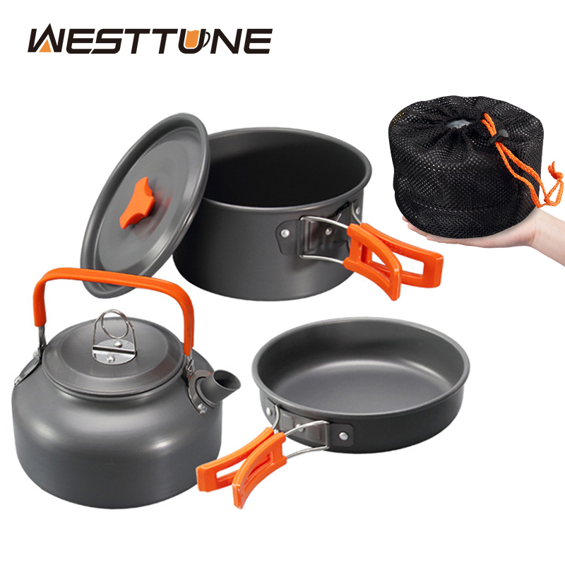 Camping Cooking Kits - WESTTUNE Camping Cookware Kit Aluminum Outdoor