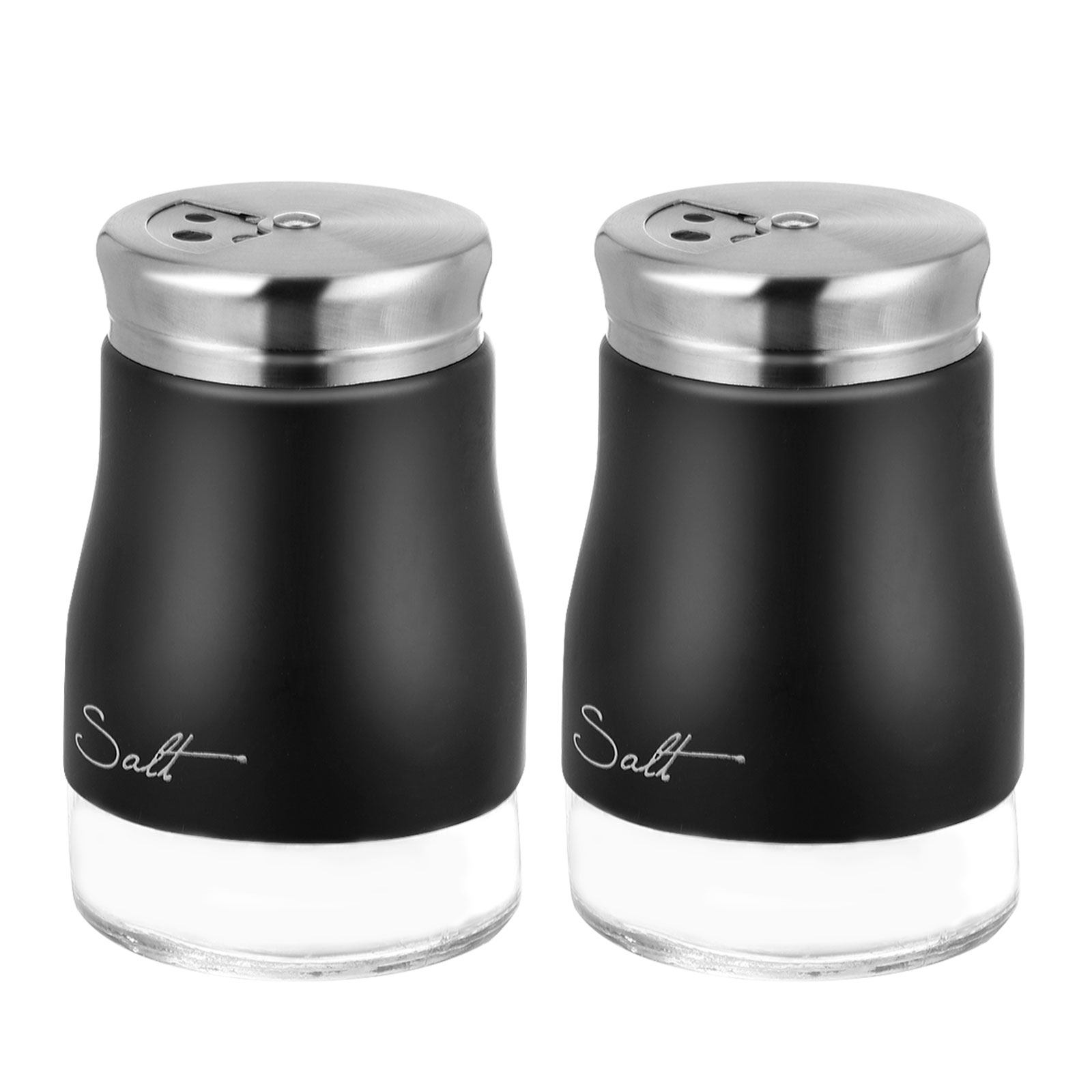 Camping Cooking Set - 2Pcs Glass Salt Shaker Set Stainless