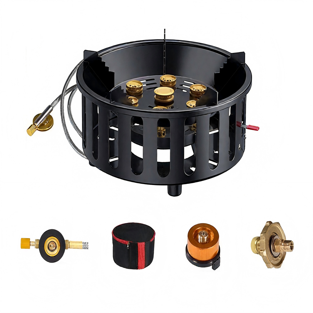 Camping Cooking Equipment Gas - High-Power 7-Core 21000W Portable Camping Stove