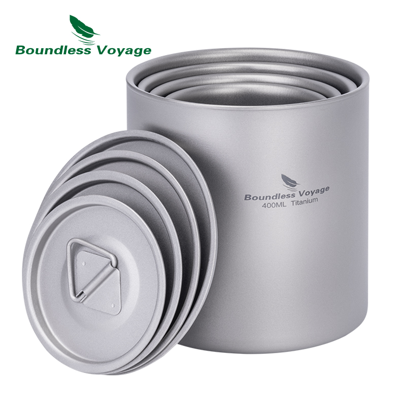 Mess Kit Titanium - Boundless Voyage Titanium Double Walled Cups