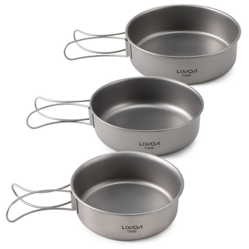 Mess Kit Titanium - Lixada Titanium Bowls Ultralight Titanium Dinner