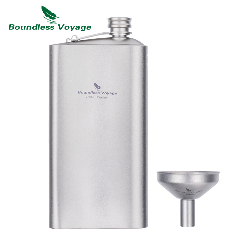Mess Kit Titanium - Boundless Voyage Titanium Hip Flask with
