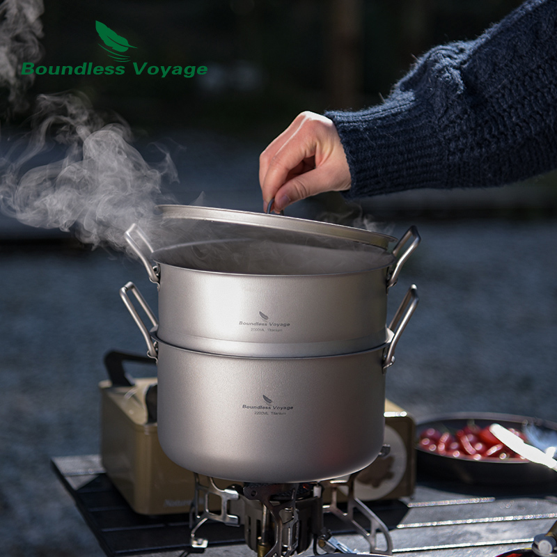 Boundless Voyage Titanium Stea - đánh giá và giá Mess Kit Titanium