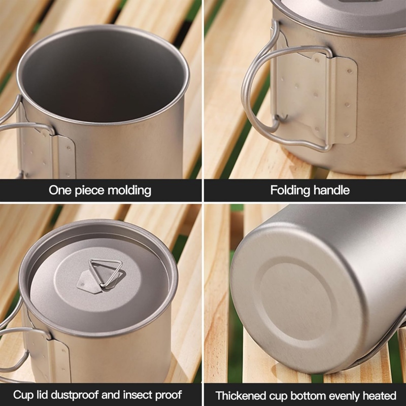 Titanium Camping Mug with Fold - đánh giá và giá Mess Kit Titanium