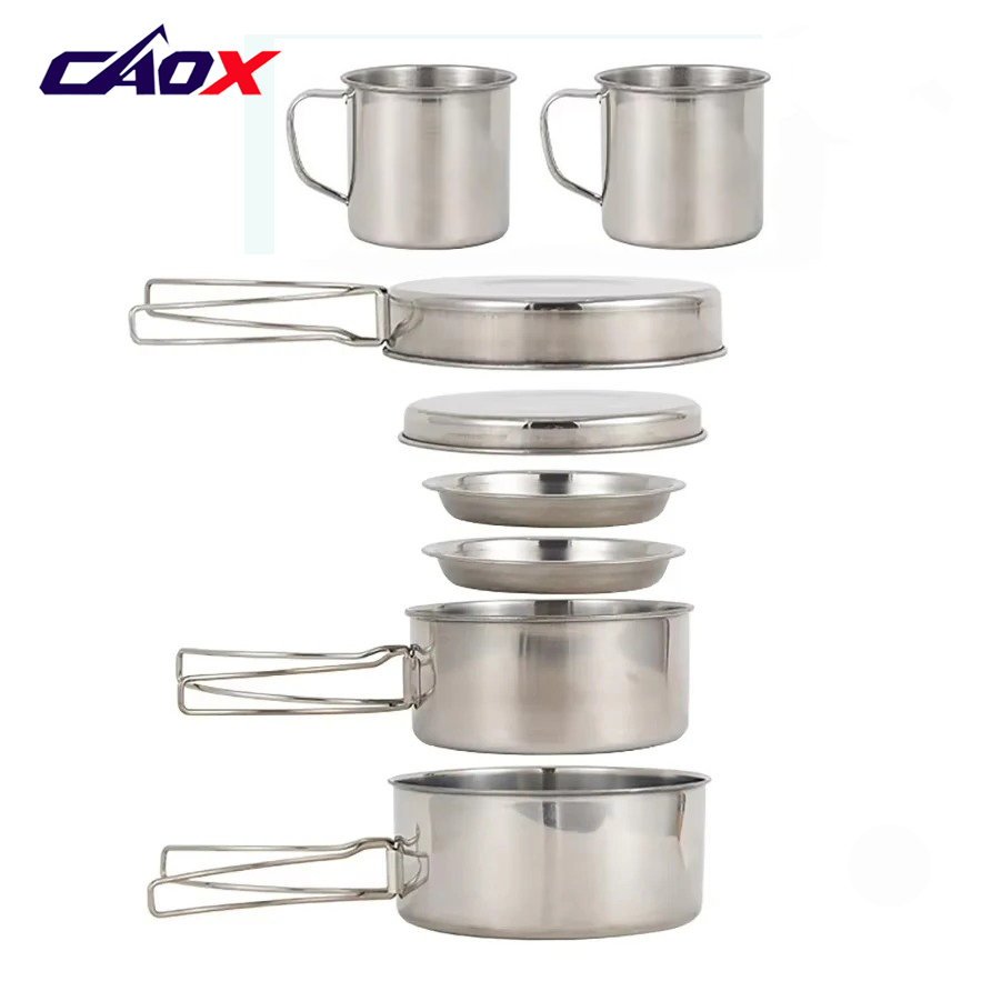 CAOX 8pcs/Set Camping Cookware - đánh giá và giá Camping Cooking Mess Kit