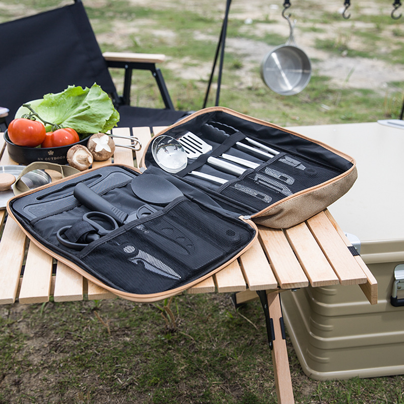 8pcs Camping Kitchen Cookware  - đánh giá và giá Camping Cooking Kits