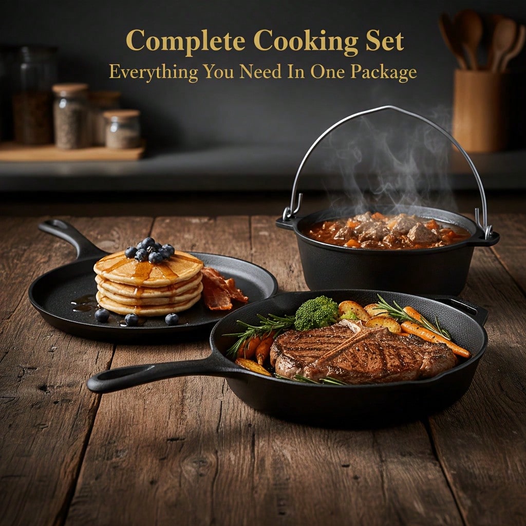 PACILACK Cast Iron Pots And Pa - đánh giá và giá Camping Cooking Essentials