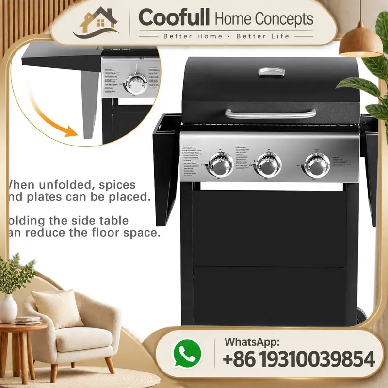 Propane Gas Grill With Side Bu - đánh giá và giá Camping Cooking Table Foldable