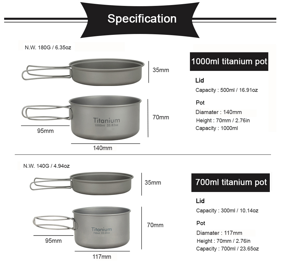 APG Ultralight Titanium Pan Ou - đánh giá và giá Mess Kit Titanium