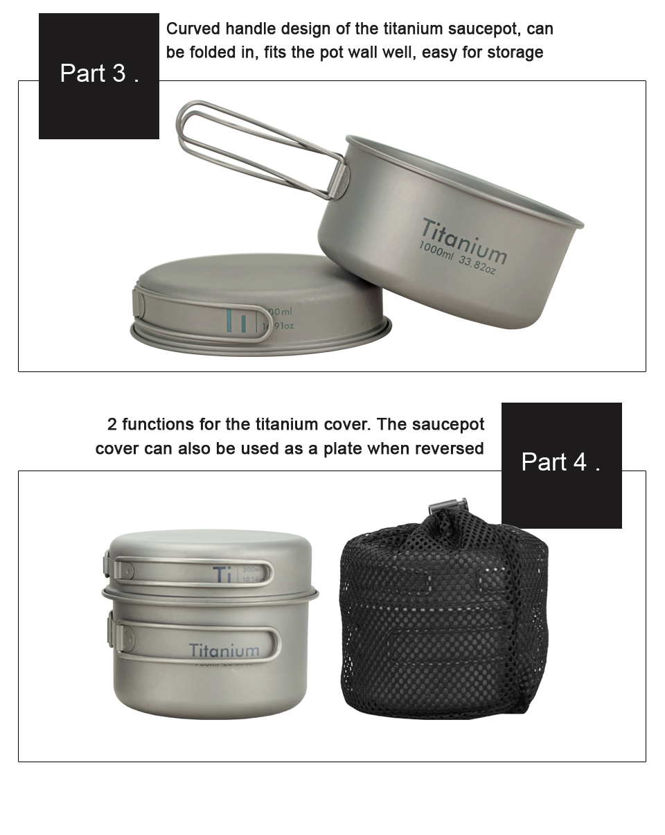 APG Ultralight Titanium Pan Ou - đánh giá và giá Mess Kit Titanium