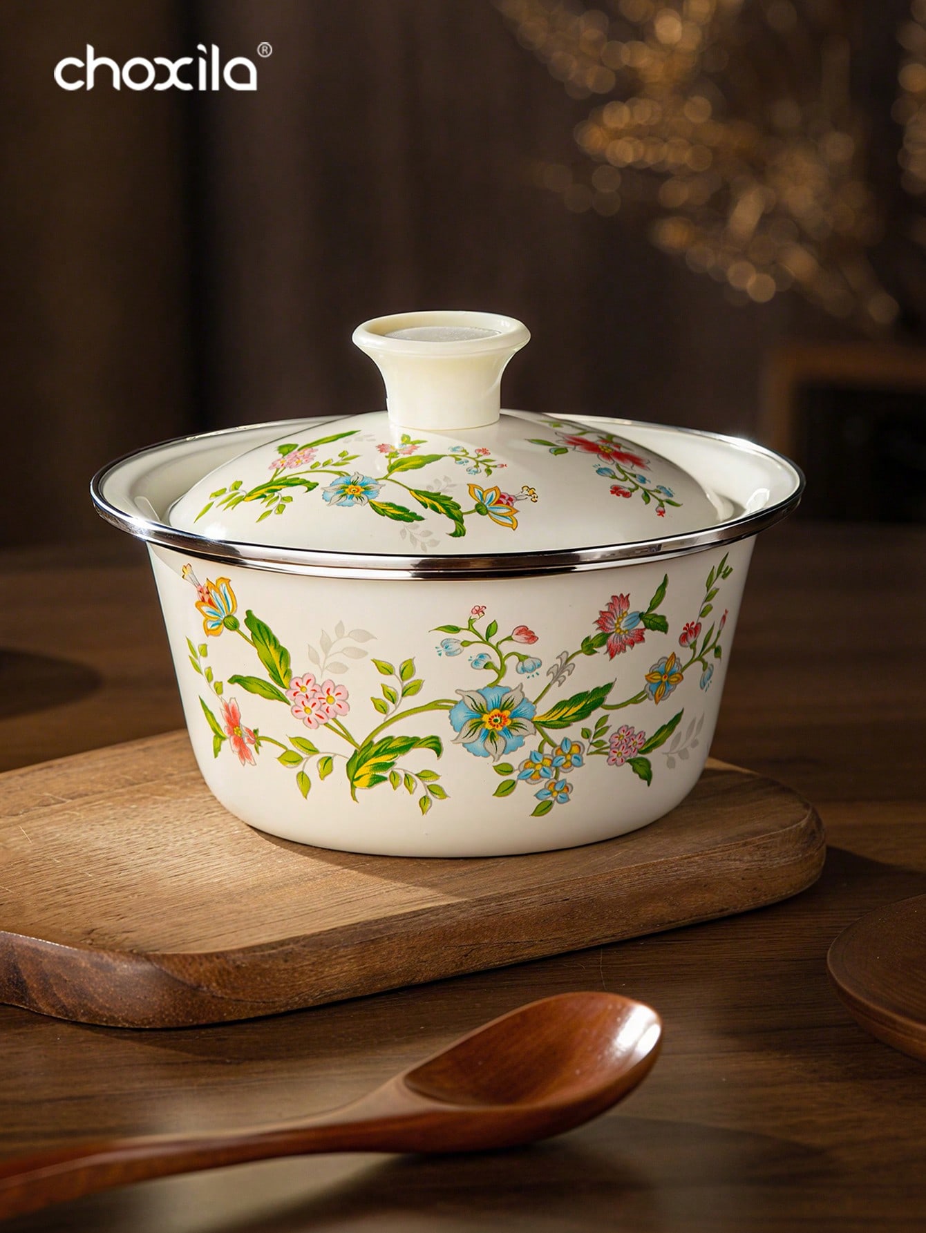 1pc Enamel-Patterned Rice Bowl - đánh giá và giá Camping Cooking Essentials