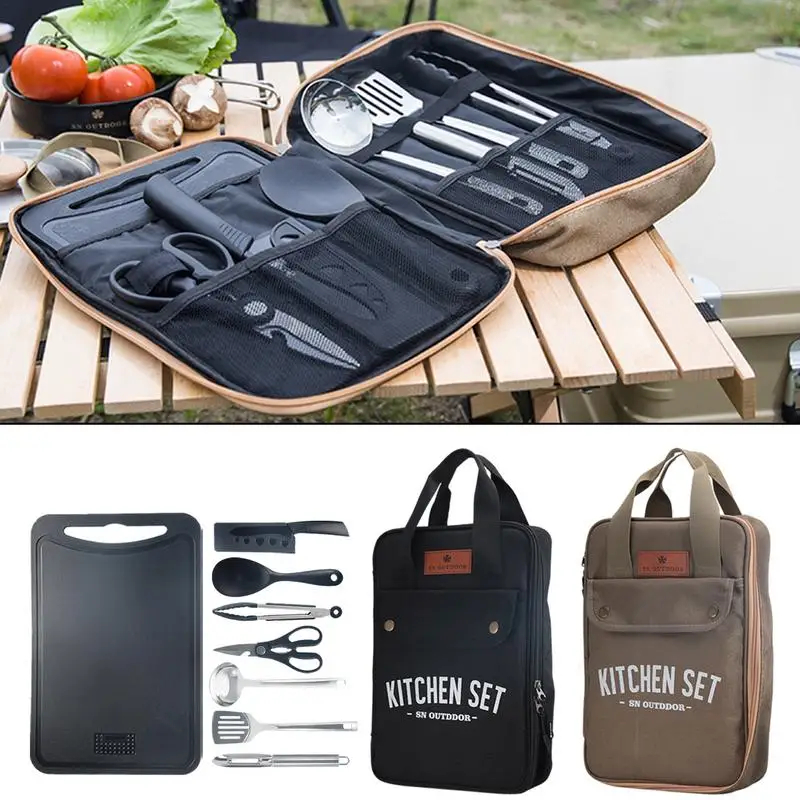 8pcs Camping Kitchen Cookware  - đánh giá và giá Camping Cooking Kits