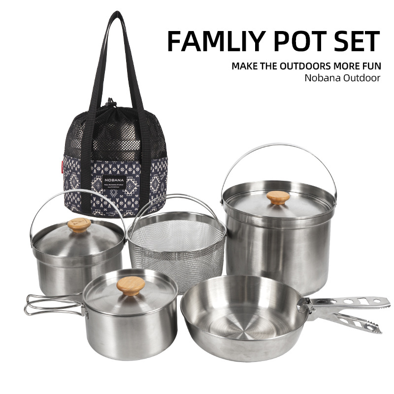 NOBANA Newest Outdoor Stainles - đánh giá và giá Camping Cooking Kits