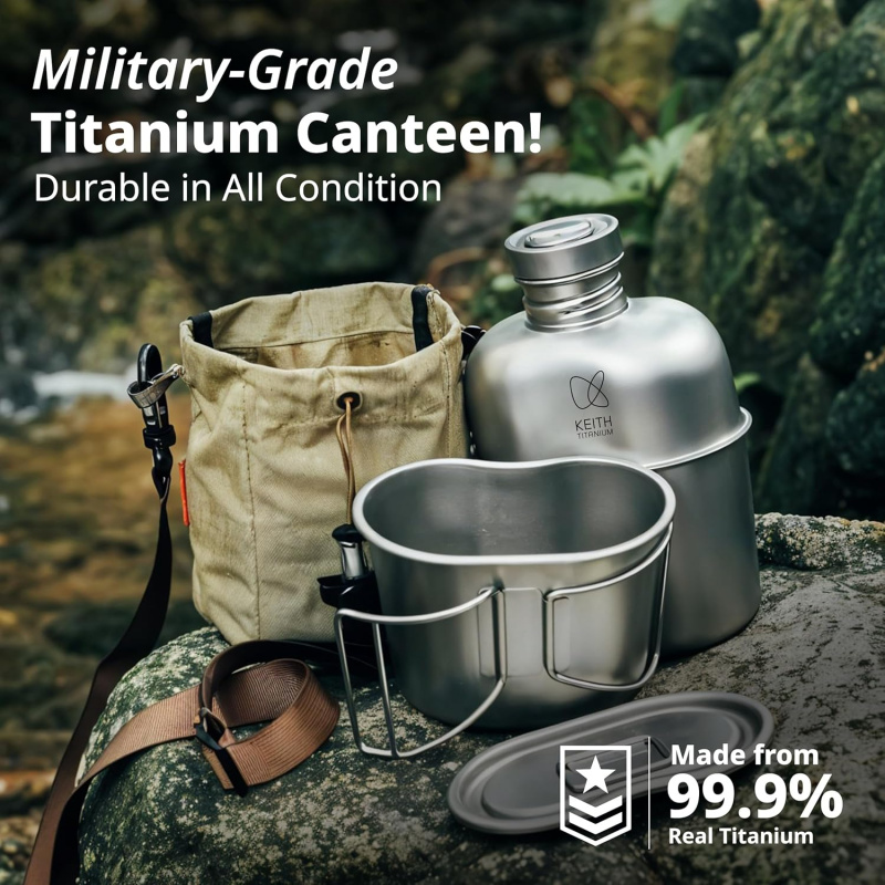 Bình nước Keith Titanium cho h - đánh giá và giá Mess Kit Titanium