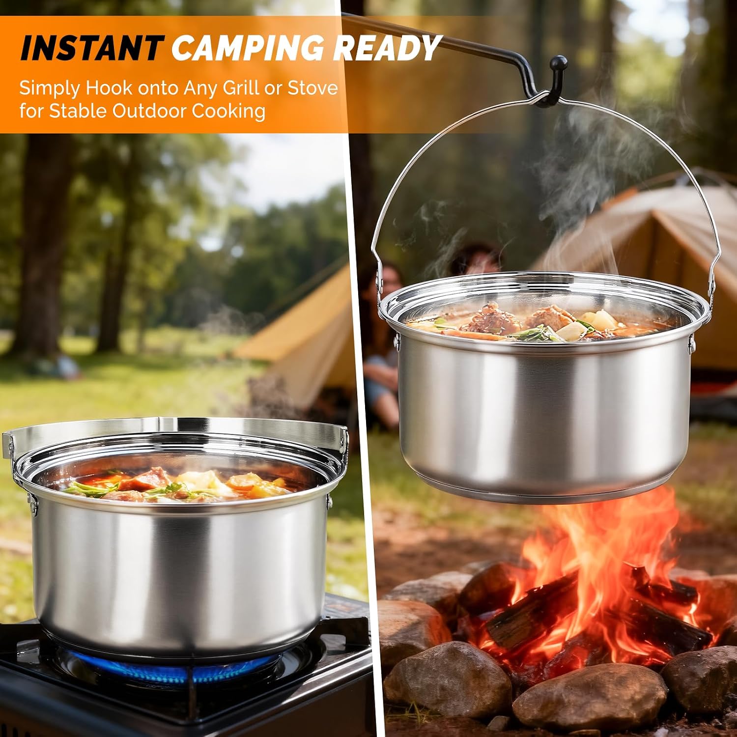 6pcs Cookware Set, 304 Stainle - đánh giá và giá Camping Cooking Set