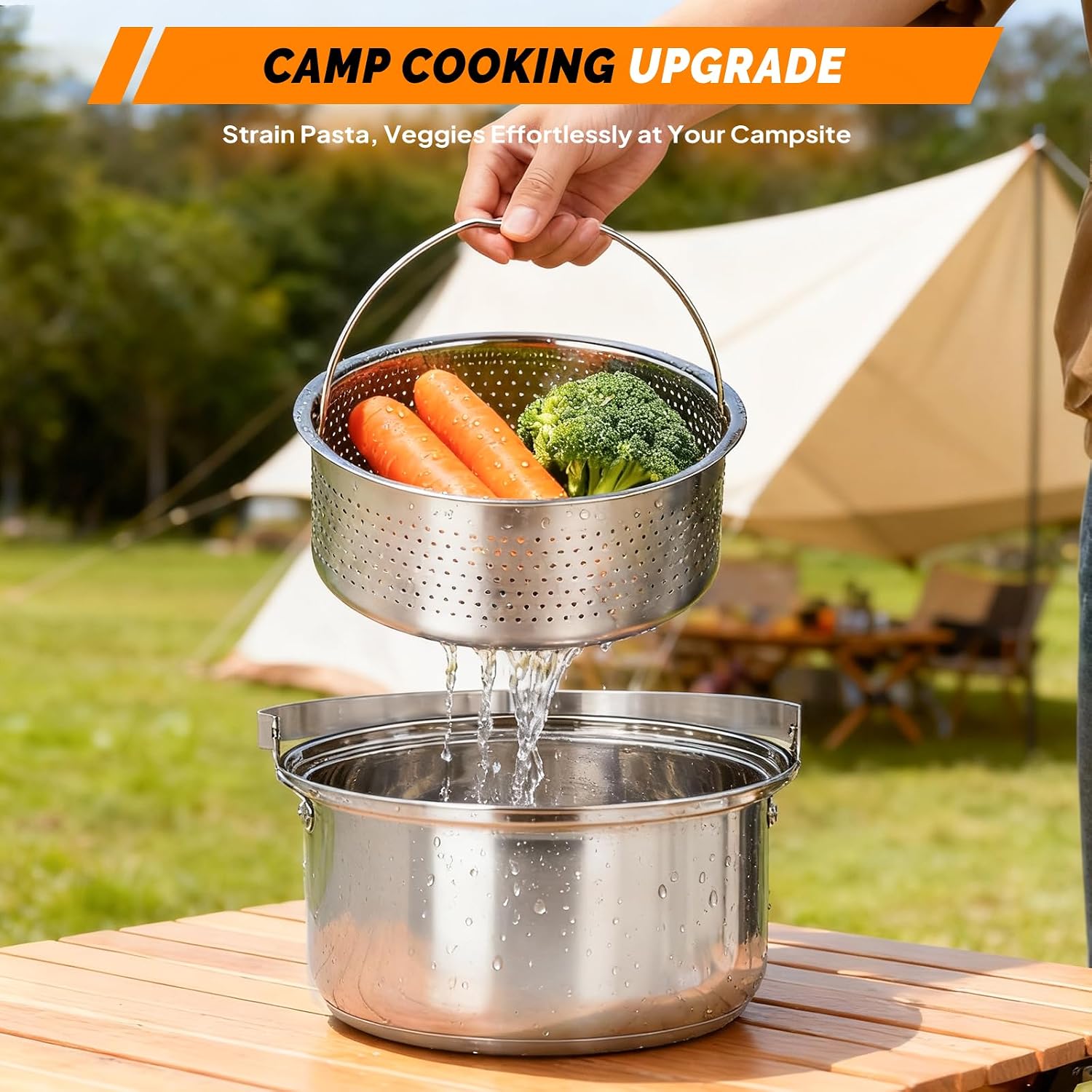 6pcs Cookware Set, 304 Stainle - đánh giá và giá Camping Cooking Set