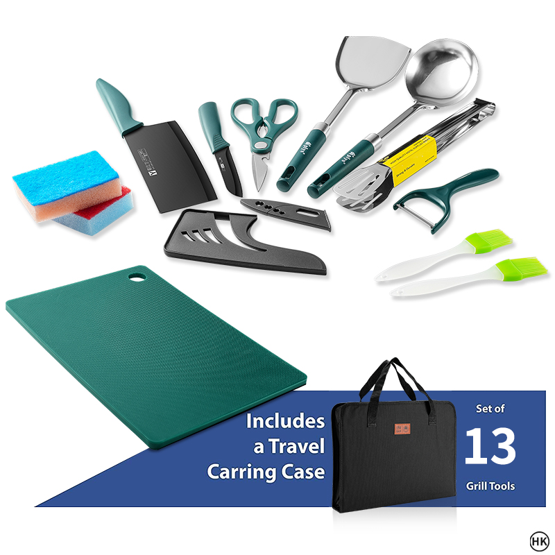 13PCS Camping cooking set, cam - đánh giá và giá Camping Cooking Essentials