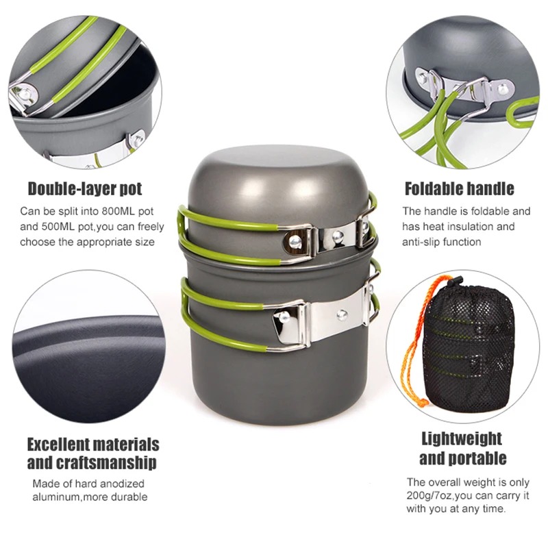 Camping Cookware Mess Kit Ultr - đánh giá và giá Camping Cooking Mess Kit