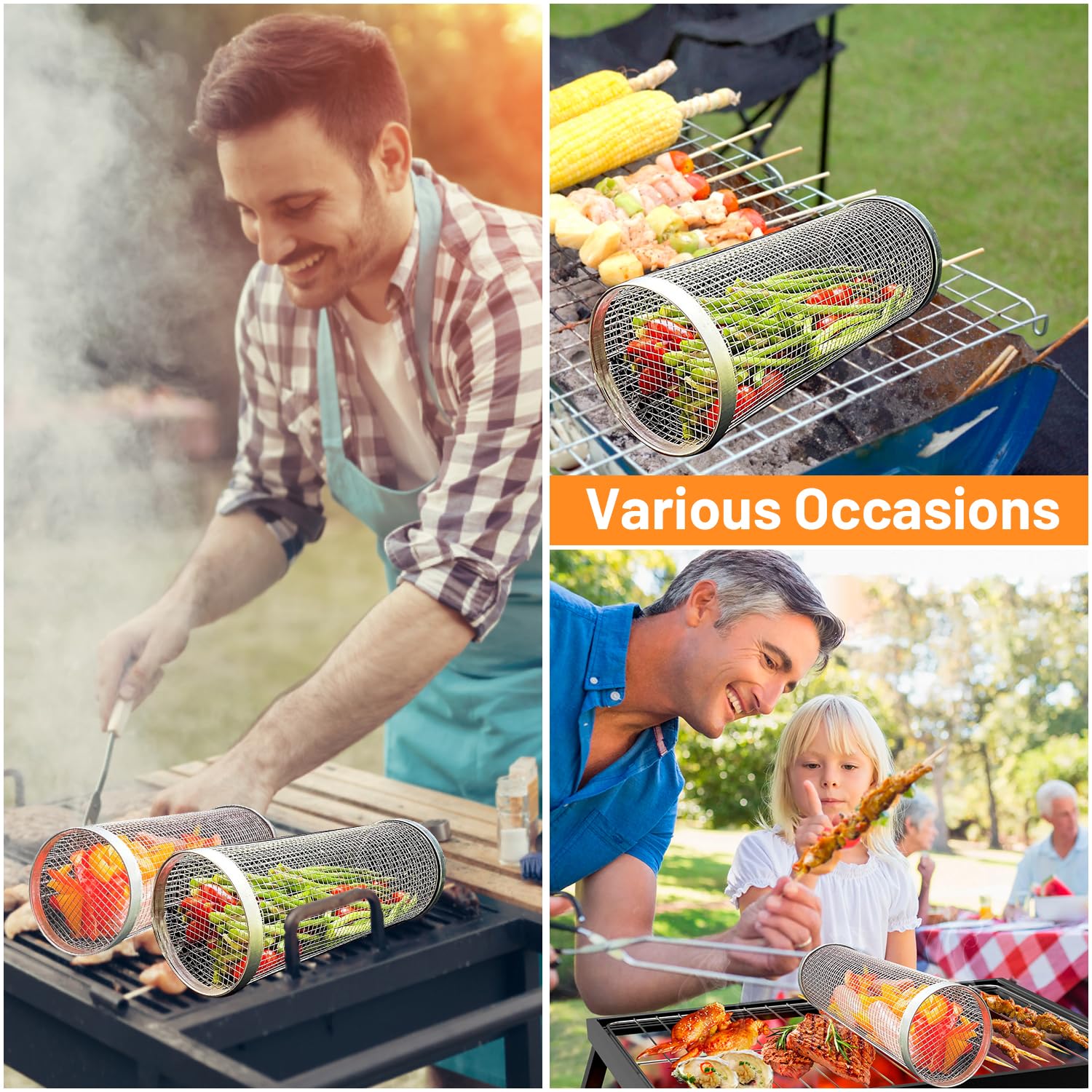 2 Pieces Rolling Grilling Bask - đánh giá và giá Camping Cooking Essentials