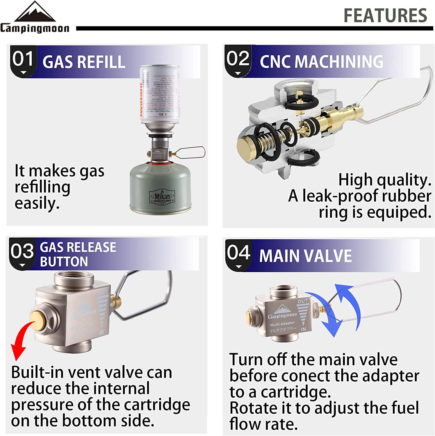 Gas Stove Adapter Gas Save wit - đánh giá và giá Camping Cooking Butane